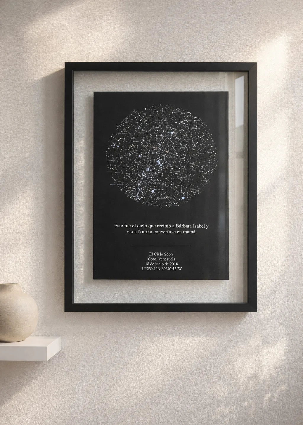 Ejemplo de Mapa Estelar Edición Luxe personalizado con nombre y fecha