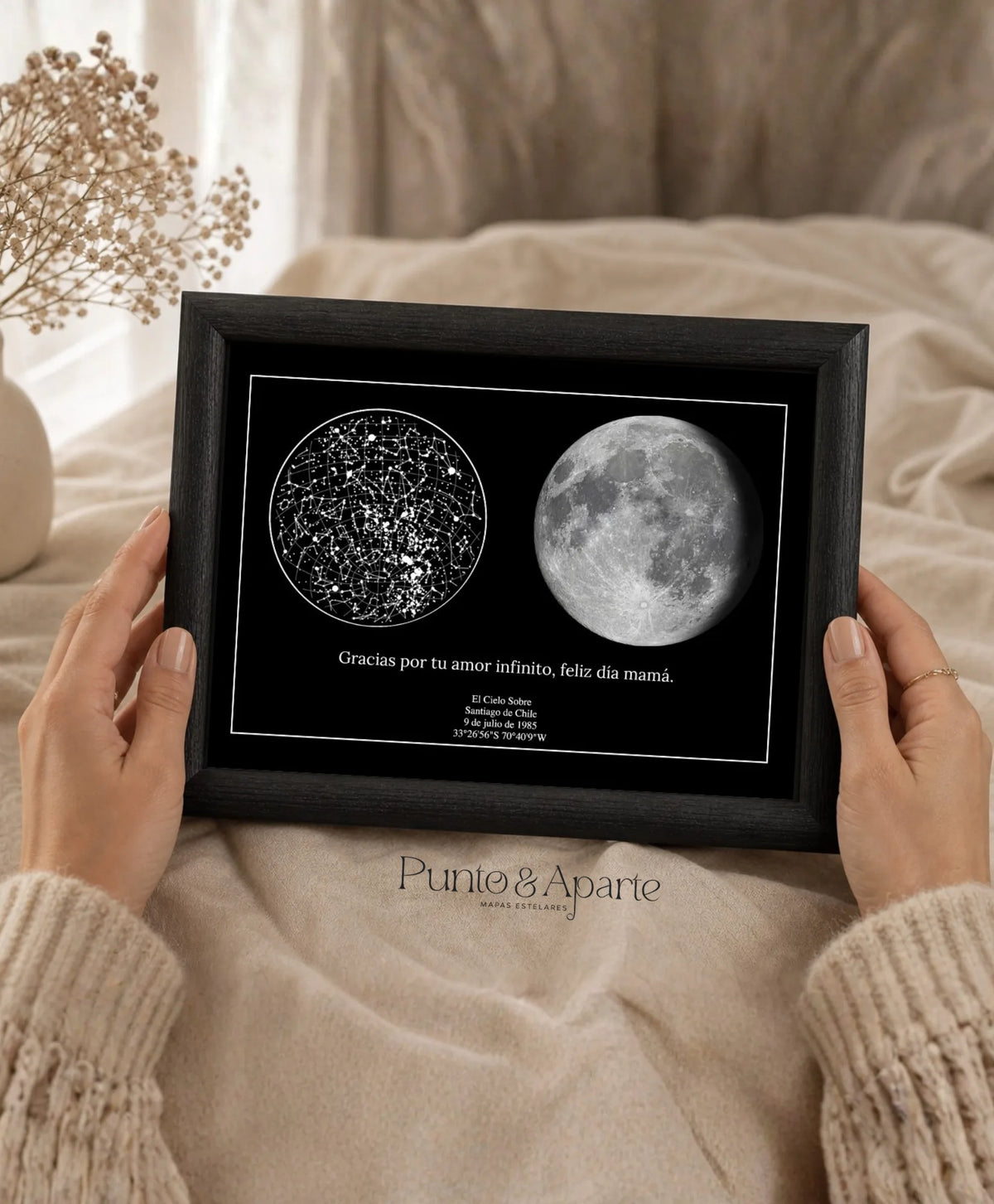 Cuadro Cielo Lunar de Punto & Aparte, regalo personalizado hecho en Chile