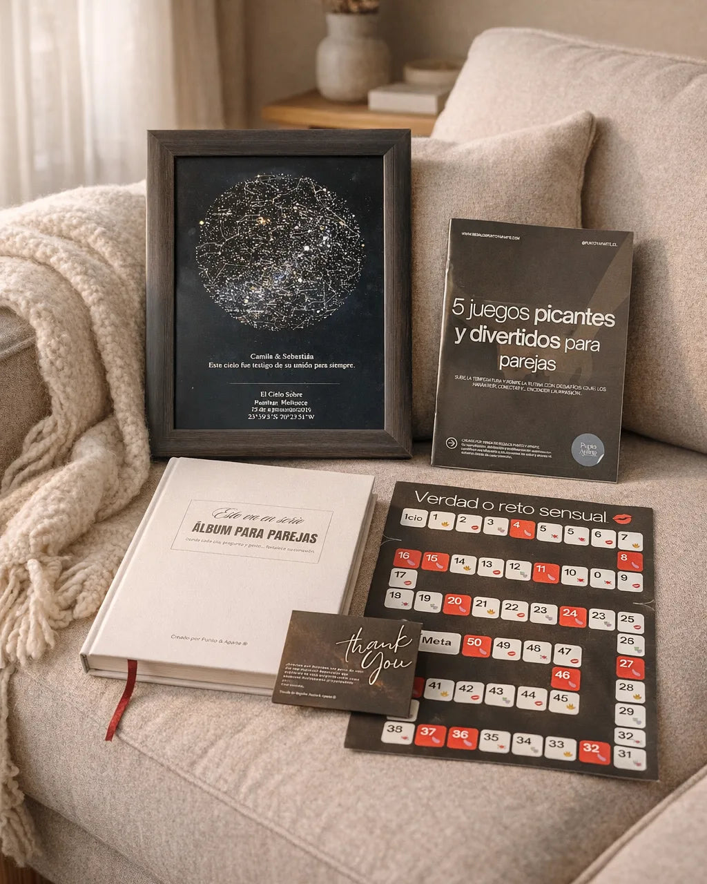 Regalo romántico Pack Historia Infinita con mapa estelar personalizado