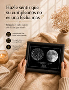 Mapa Estelar Cielo Lunar personalizado con fecha, ciudad y mensaje